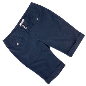 Point Zero Nicole Benisti Charcoal Grey Pinstriped Dressy Bermuda Shorts, 13